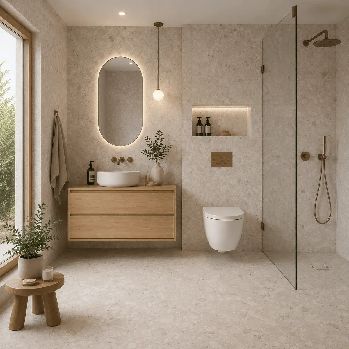 Terrazzo Beige – miljö- eller produktbild från Kakelexpress